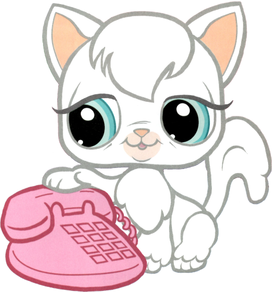 Kitty with phone